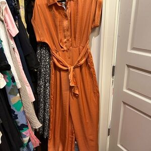 Steve Madden Rust Jumpsuit with Tie Waist